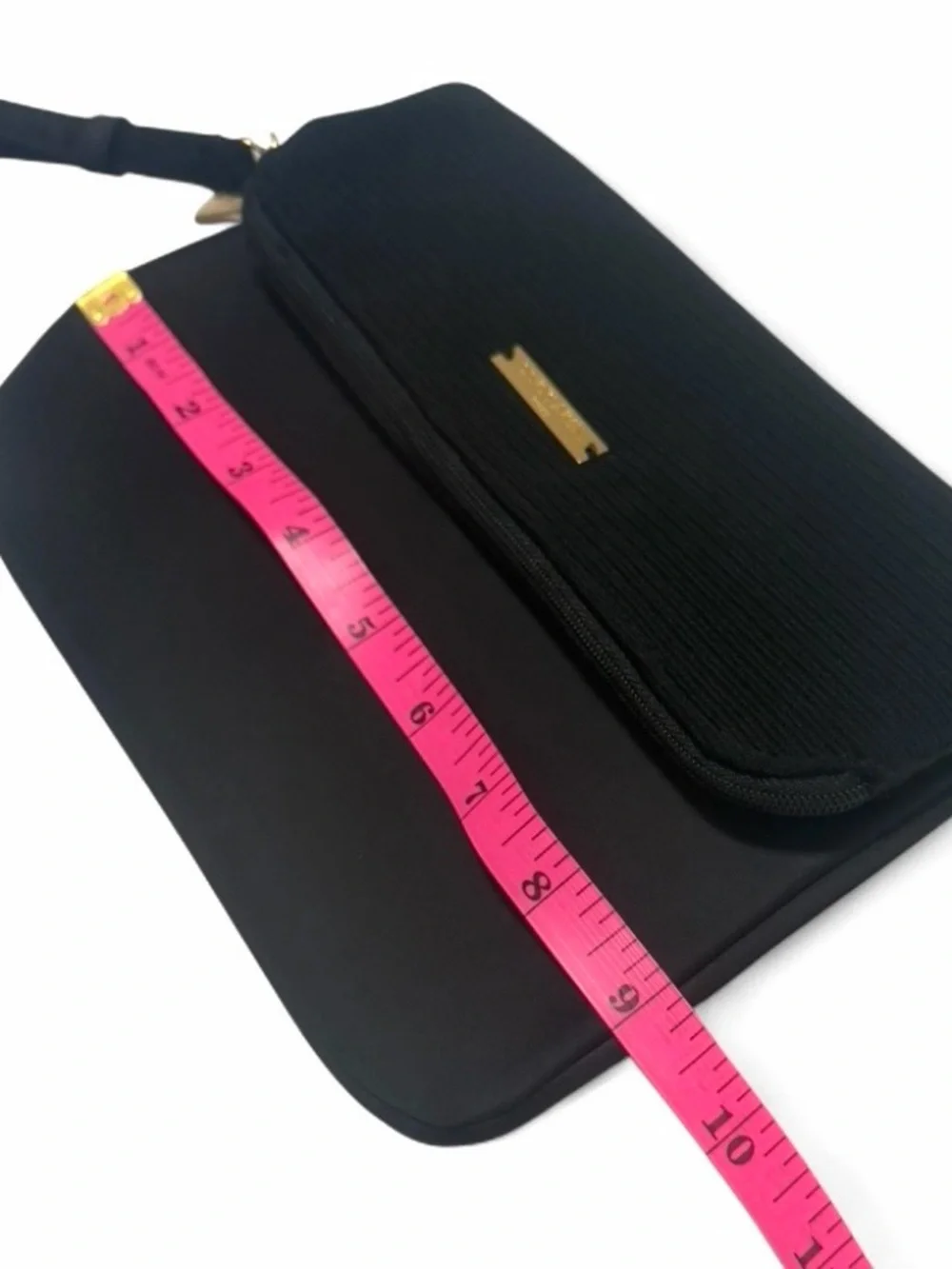 New Giorgio Armani Beauty Signature Black Zippered Makeup Bag Case with Handle